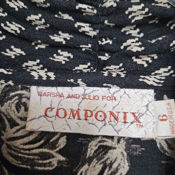 COMPONIX. Floral Print. Button Down. Collared. Geometric Print. Size: 6 - Picture 4 of 4